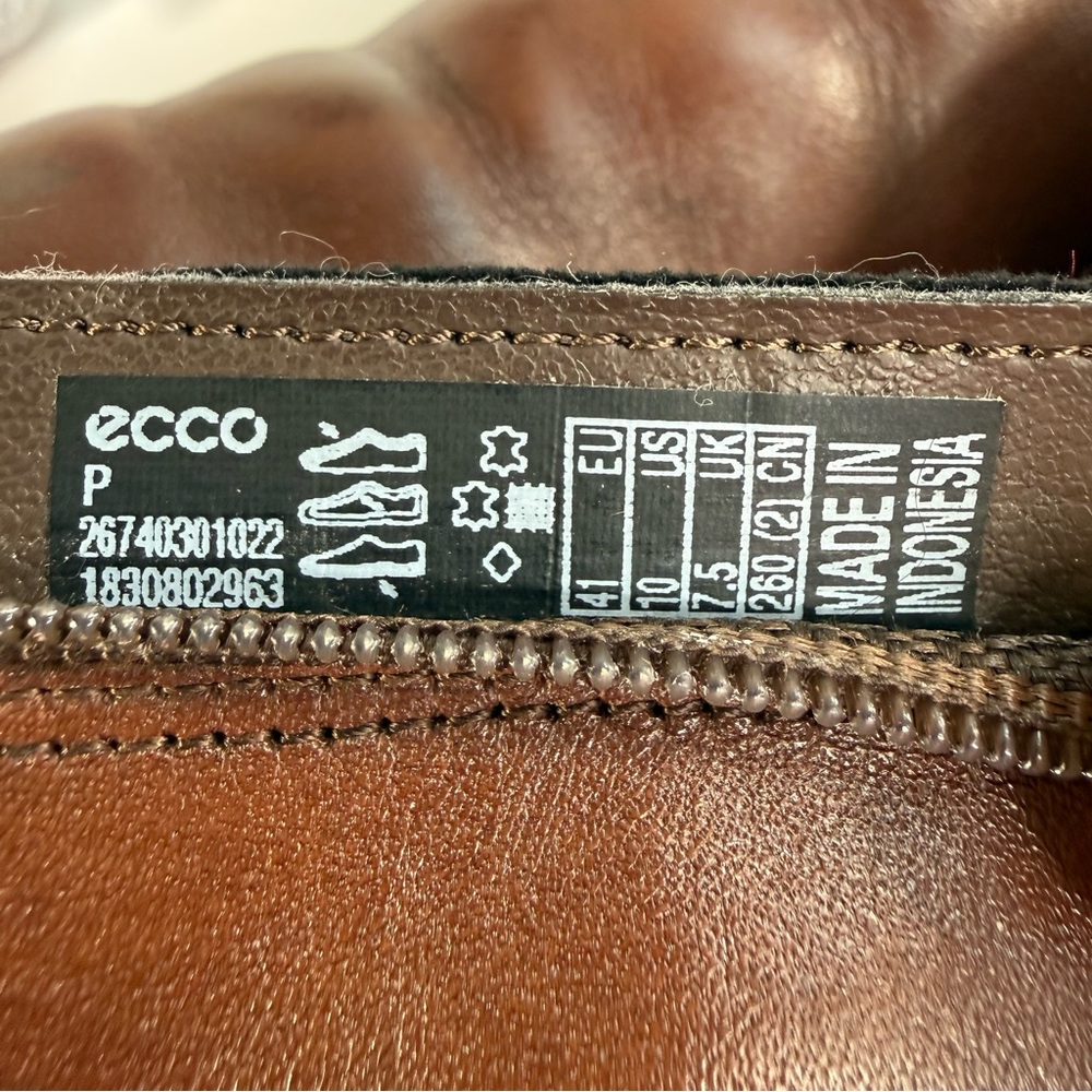 Ecco Shape 35 Danish Block Heels Bison Brown Ankle Boots Booties Size 10 - Picture 10 of 16